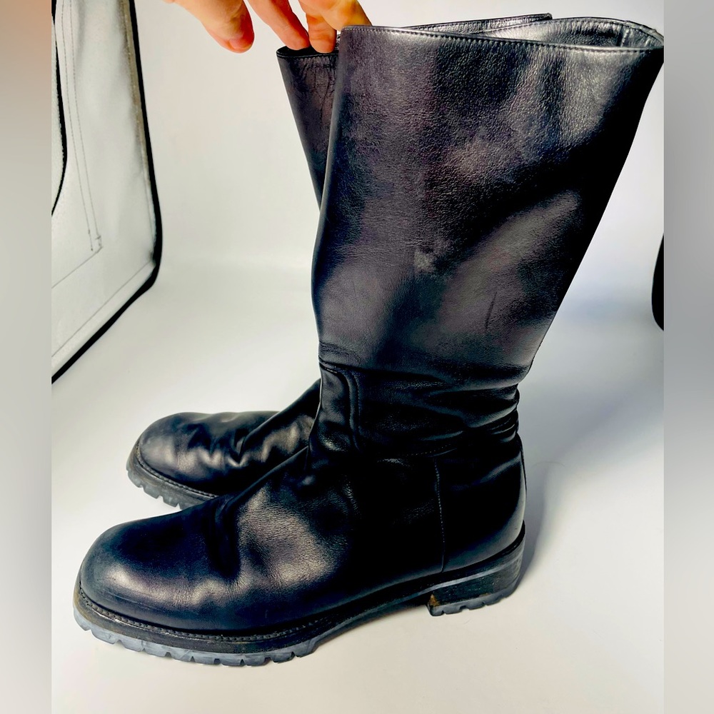 Jil Sander Women’s  black leather side zip boots- size 7.5
